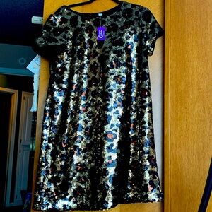 Children’s sequins leopard dress